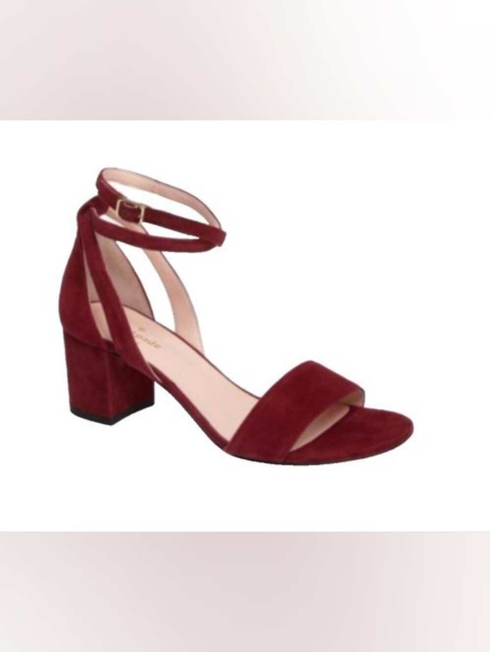 Kate Spade New York Blair Burgundy Red Suede Heeled Sandals - Size 6.5